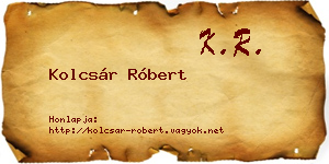 Kolcsár Róbert névjegykártya