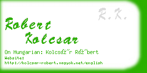 robert kolcsar business card